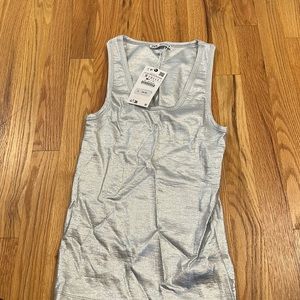 Zara metallic silver tank top